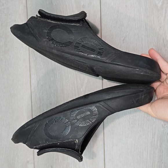 Oofos Mens Hook & Loop Black Slide Sandals Shoes Sz 13 - Picture 9 of 13